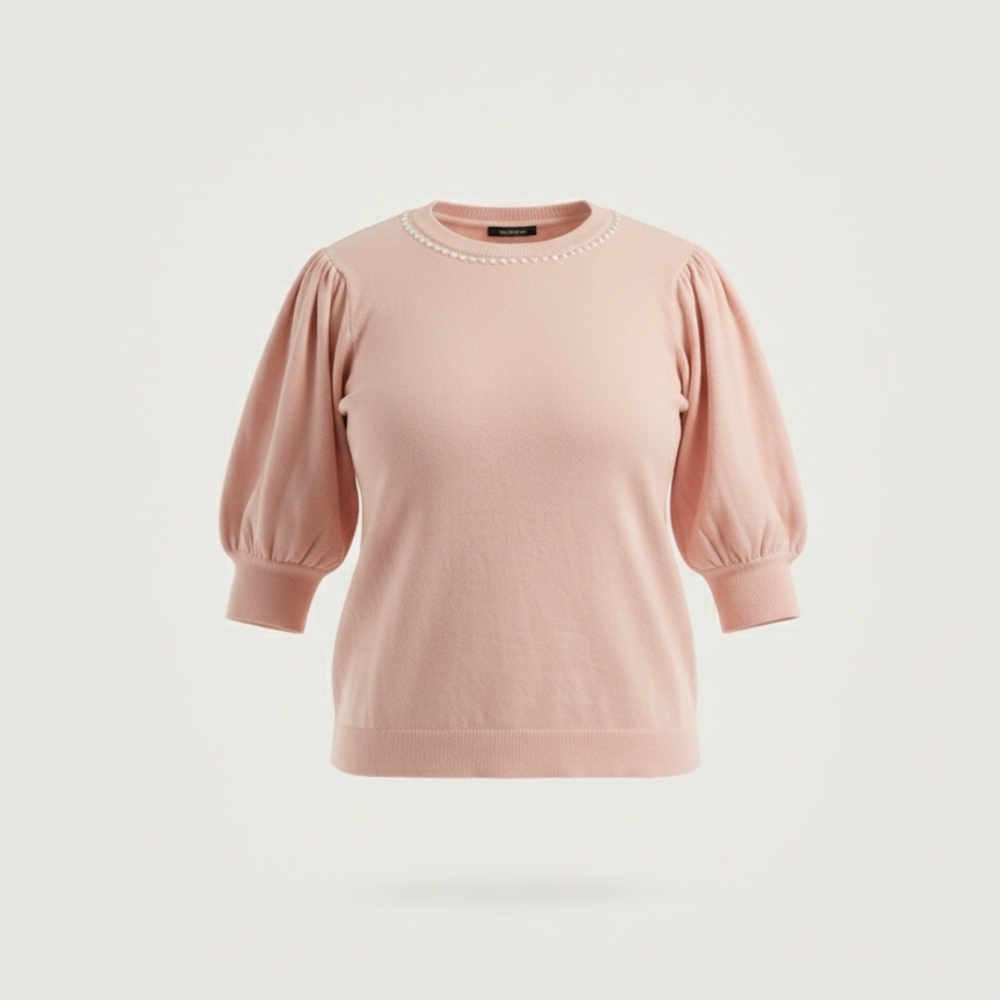 CeCe Pink Puff Sleeve Sweater